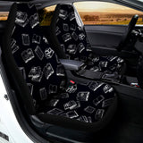 Black And White Books Pattern Print Universal Fit Car Seat Covers 102422