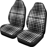 Black And White Border Tartan Print Universal Fit Car Seat Covers 102422