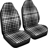 Black And White Border Tartan Print Universal Fit Car Seat Covers 102422