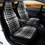 Black And White Border Tartan Print Universal Fit Car Seat Covers 102422