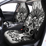 Black And White Calavera Girl Print Universal Fit Car Seat Covers 102422