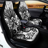 Black And White Calavera Girl Print Universal Fit Car Seat Covers 102422