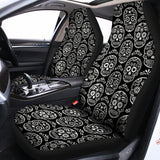 Black And White Calavera Skull Print Universal Fit Car Seat Covers 102422