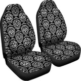 Black And White Calavera Skull Print Universal Fit Car Seat Covers 102422