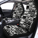 Black And White Cassette Tape Print Universal Fit Car Seat Covers 102422