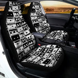 Black And White Cassette Tape Print Universal Fit Car Seat Covers 102422