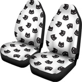 Black And White Cat Pattern Print Universal Fit Car Seat Covers 102422