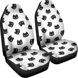 Black And White Cat Pattern Print Universal Fit Car Seat Covers 102422
