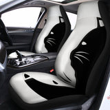 Black And White Cat Yin Yang Print Universal Fit Car Seat Covers 102422