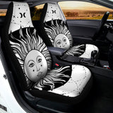 Black And White Celestial Sun Print Universal Fit Car Seat Covers 102422