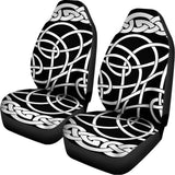 Black And White Celtic Knot Print Universal Fit Car Seat Covers 102422