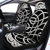 Black And White Celtic Knot Print Universal Fit Car Seat Covers 102422
