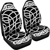 Black And White Celtic Knot Print Universal Fit Car Seat Covers 102422