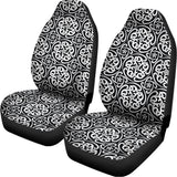 Black And White Celtic Pattern Print Universal Fit Car Seat Covers 102422