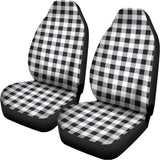 Black And White Check Pattern Print Universal Fit Car Seat Covers 102422