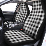Black And White Check Pattern Print Universal Fit Car Seat Covers 102422