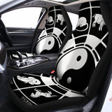Black And White Chinese Zodiac Print Universal Fit Car Seat Covers 102422