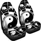 Black And White Chinese Zodiac Print Universal Fit Car Seat Covers 102422