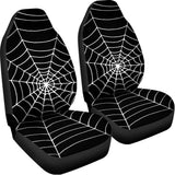 Black And White Cobweb Print Universal Fit Car Seat Covers 102422