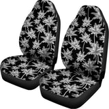 Black And White Coconut Tree Print Universal Fit Car Seat Covers 102422