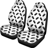 Black And White Coffin Pattern Print Universal Fit Car Seat Covers 102422