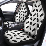 Black And White Coffin Pattern Print Universal Fit Car Seat Covers 102422