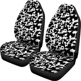 Black And White Cow Pattern Print Universal Fit Car Seat Covers 102422