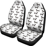 Black And White Dachshund Pattern Print Universal Fit Car Seat Covers 102422