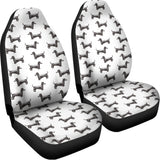 Black And White Dachshund Pattern Print Universal Fit Car Seat Covers 102422