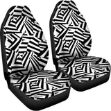 Black And White Dazzle Pattern Print Universal Fit Car Seat Covers 102422