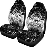 Black And White Demon Wicca Print Universal Fit Car Seat Covers 102422