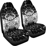 Black And White Demon Wicca Print Universal Fit Car Seat Covers 102422