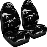 Black And White Dinosaur Fossil Print Universal Fit Car Seat Covers 102422