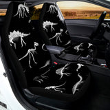Black And White Dinosaur Fossil Print Universal Fit Car Seat Covers 102422