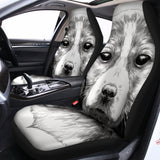 Black And White Drawing Beagle Print Universal Fit Car Seat Covers 102422