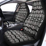 Black And White Ethnic Boho Print Universal Fit Car Seat Covers 102422