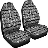 Black And White Ethnic Boho Print Universal Fit Car Seat Covers 102422