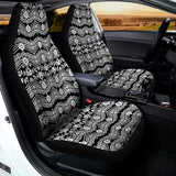 Black And White Ethnic Boho Print Universal Fit Car Seat Covers 102422