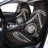 Black And White Eye of Providence Print Universal Fit Car Seat Covers 102422