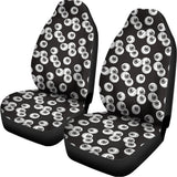 Black And White Eyeball Pattern Print Universal Fit Car Seat Covers 102422