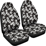 Black And White Eyeball Pattern Print Universal Fit Car Seat Covers 102422