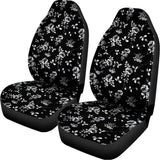 Black And White Flower Print Universal Fit Car Seat Covers 102422