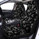 Black And White Flower Print Universal Fit Car Seat Covers 102422