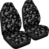 Black And White Flower Print Universal Fit Car Seat Covers 102422