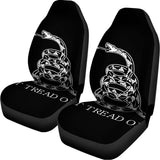 Black And White Gadsden Flag Print Universal Fit Car Seat Covers 102422