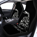 Black And White Gadsden Flag Print Universal Fit Car Seat Covers 102422