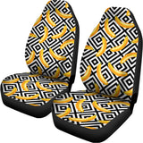 Black And White Geometric Banana Print Universal Fit Car Seat Covers 102422