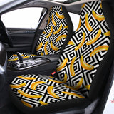 Black And White Geometric Banana Print Universal Fit Car Seat Covers 102422