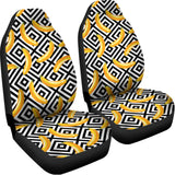 Black And White Geometric Banana Print Universal Fit Car Seat Covers 102422