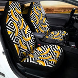 Black And White Geometric Banana Print Universal Fit Car Seat Covers 102422